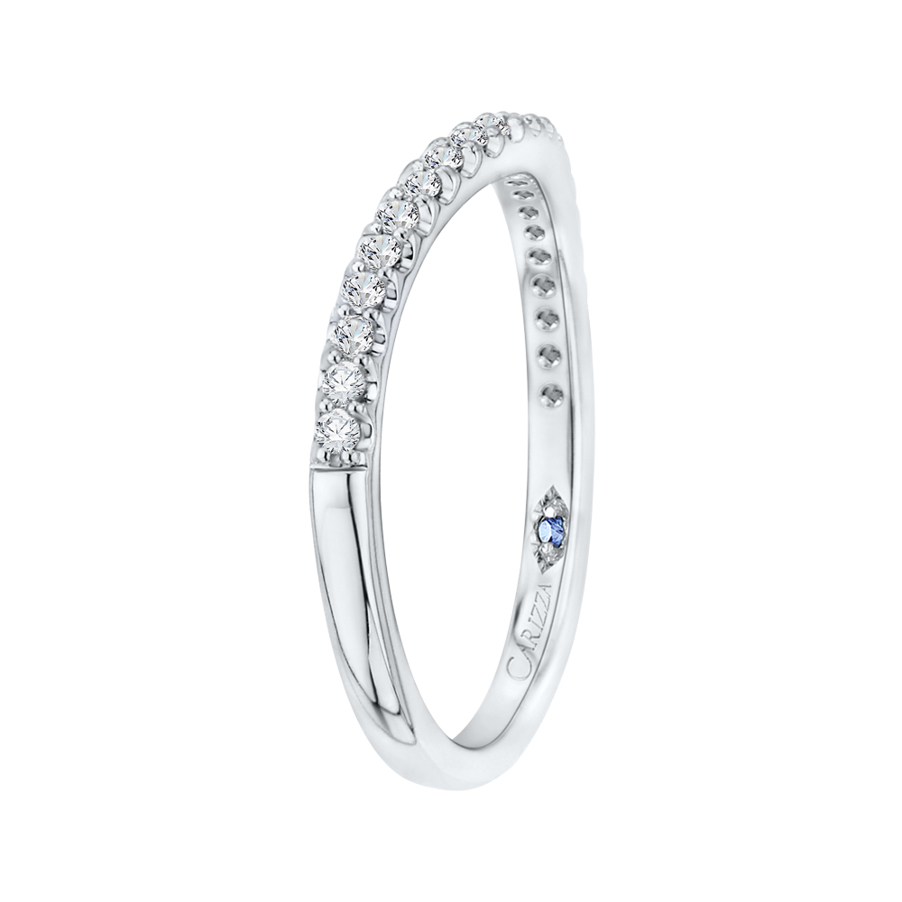 14K White Gold Round Diamond Wedding Band