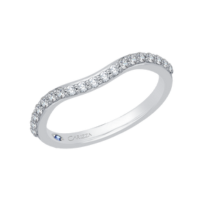 14K White Gold Round Diamond Half Eternity Wedding Band