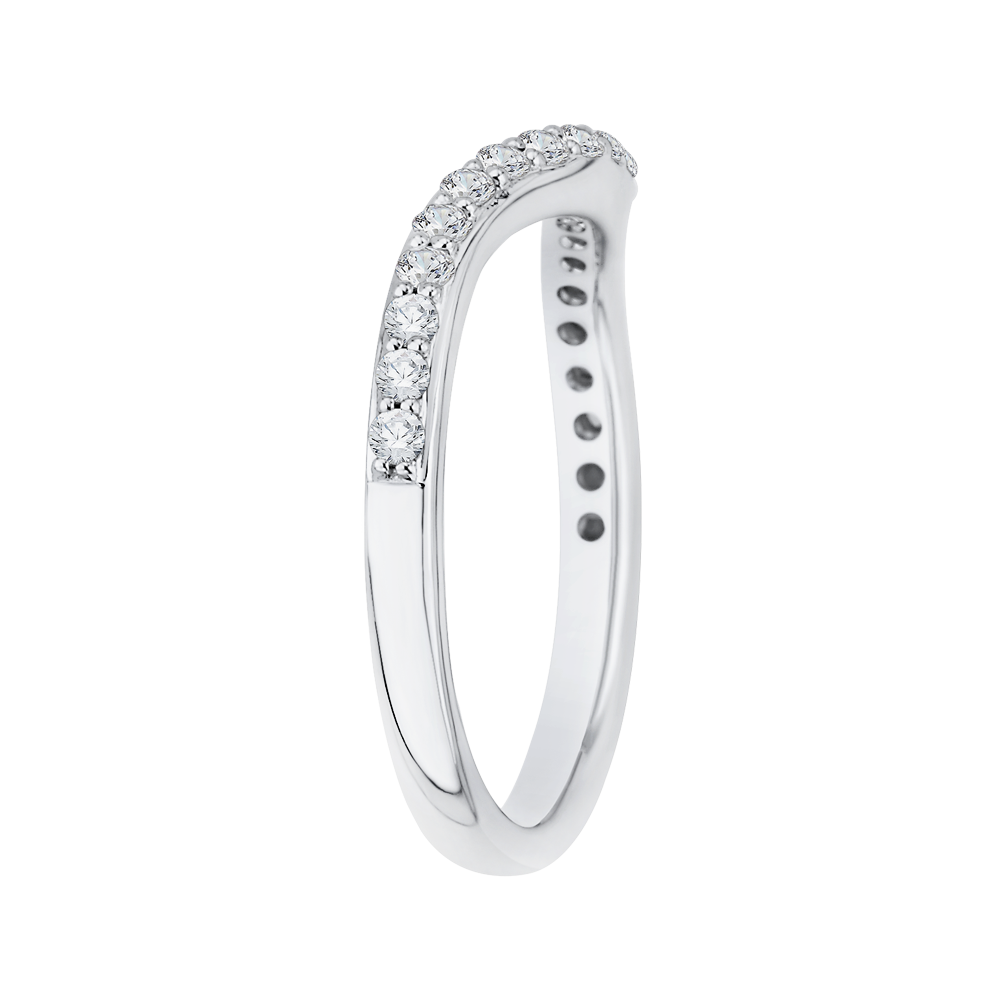 14K White Gold Round Diamond Half Eternity Wedding Band