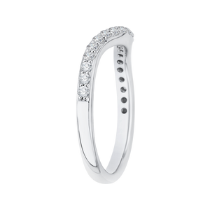 14K White Gold Round Diamond Half Eternity Wedding Band