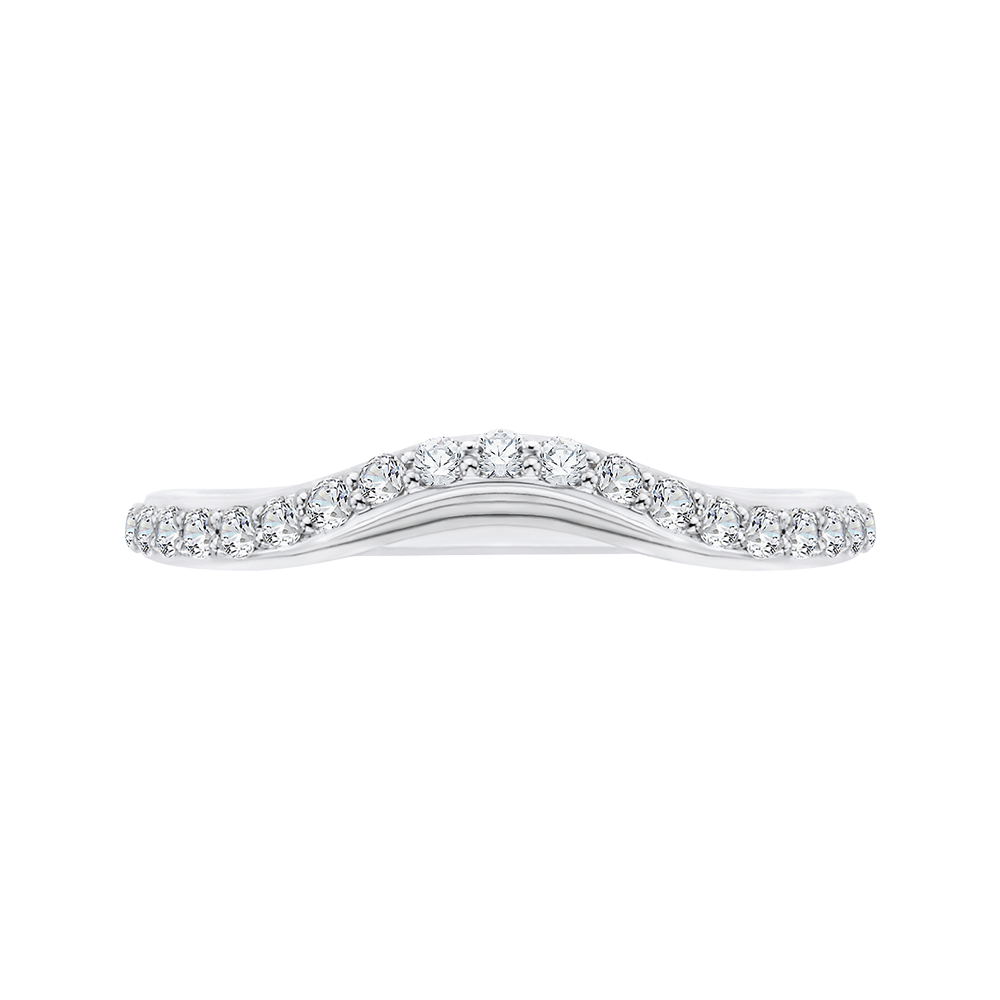 CA0095B-37W Bridal Jewelry Carizza White Gold Round Diamond Wedding Bands