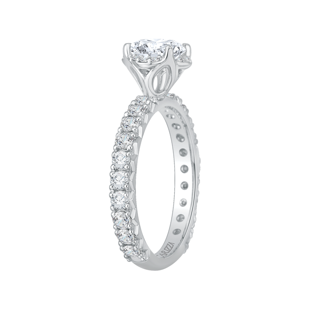 Round Diamond Engagement Ring In 14K White Gold (Semi Mount)