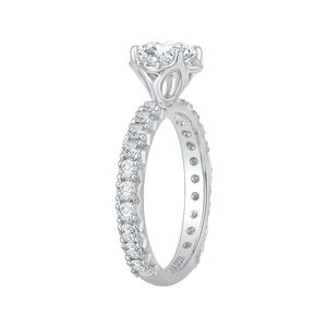 Round Diamond Engagement Ring In 14K White Gold (Semi Mount)