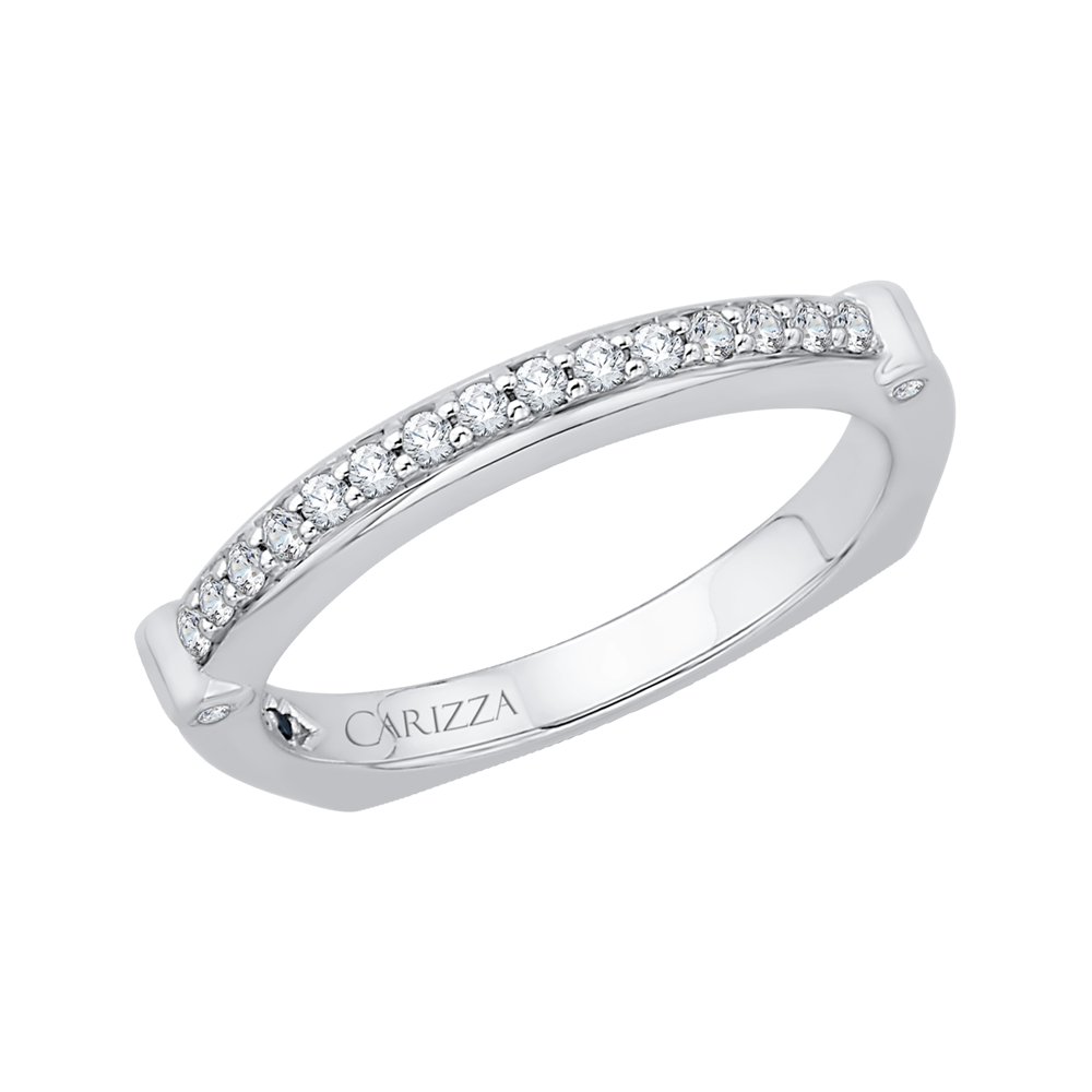 14K White Gold Round Diamond Wedding Band