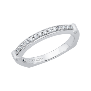 14K White Gold Round Diamond Wedding Band