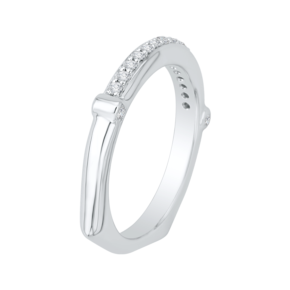 14K White Gold Round Diamond Wedding Band