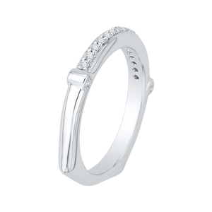 14K White Gold Round Diamond Wedding Band