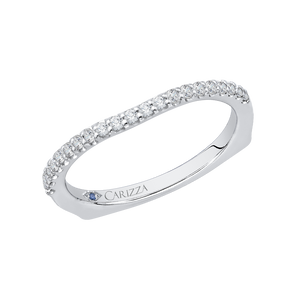 Round Diamond Wedding Band with Euro Shank In 14K White Gold