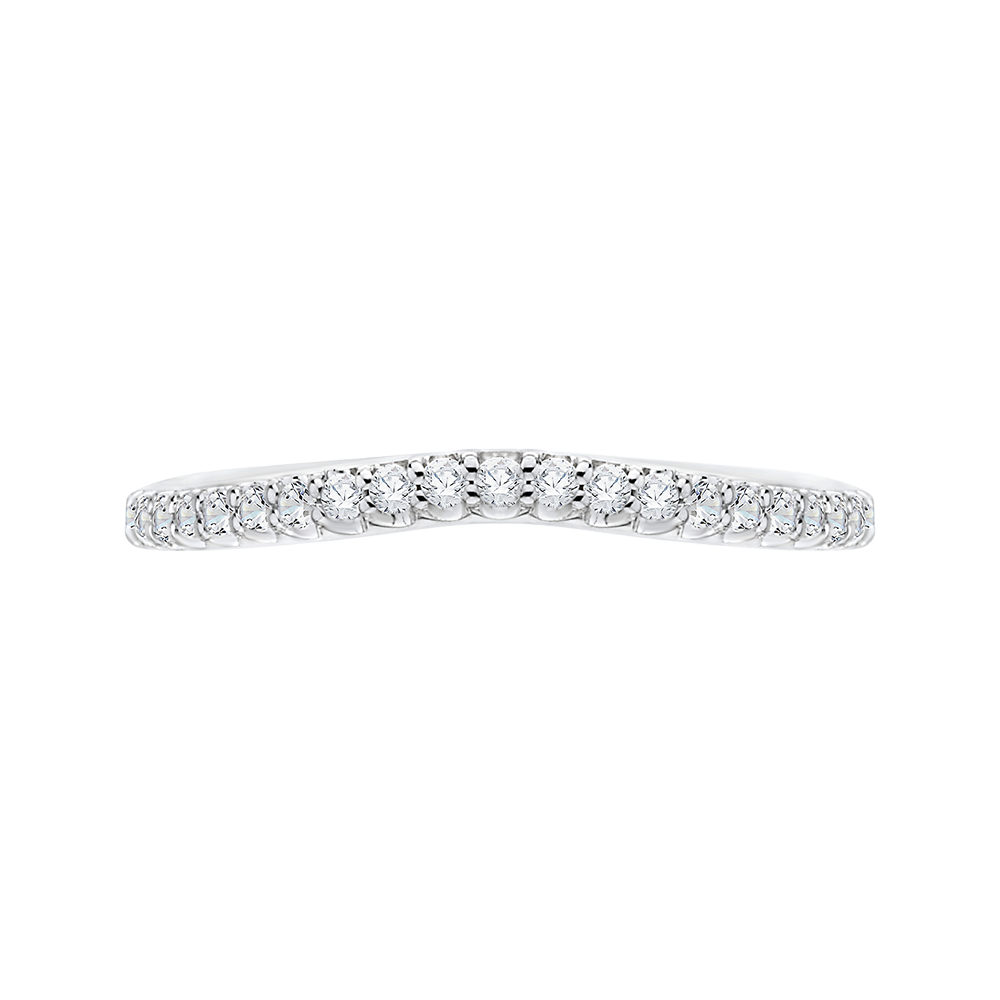 CA0100B-37W Bridal Jewelry Carizza White Gold Round Diamond Wedding Bands