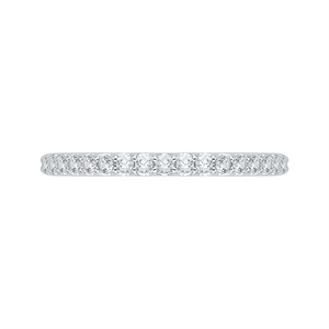 CA0102B-37W Bridal Jewelry Carizza White Gold Round Diamond Wedding Bands