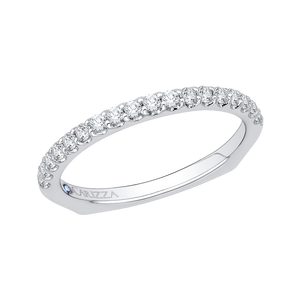 14K White Gold Round Diamond Half Eternity Wedding Band