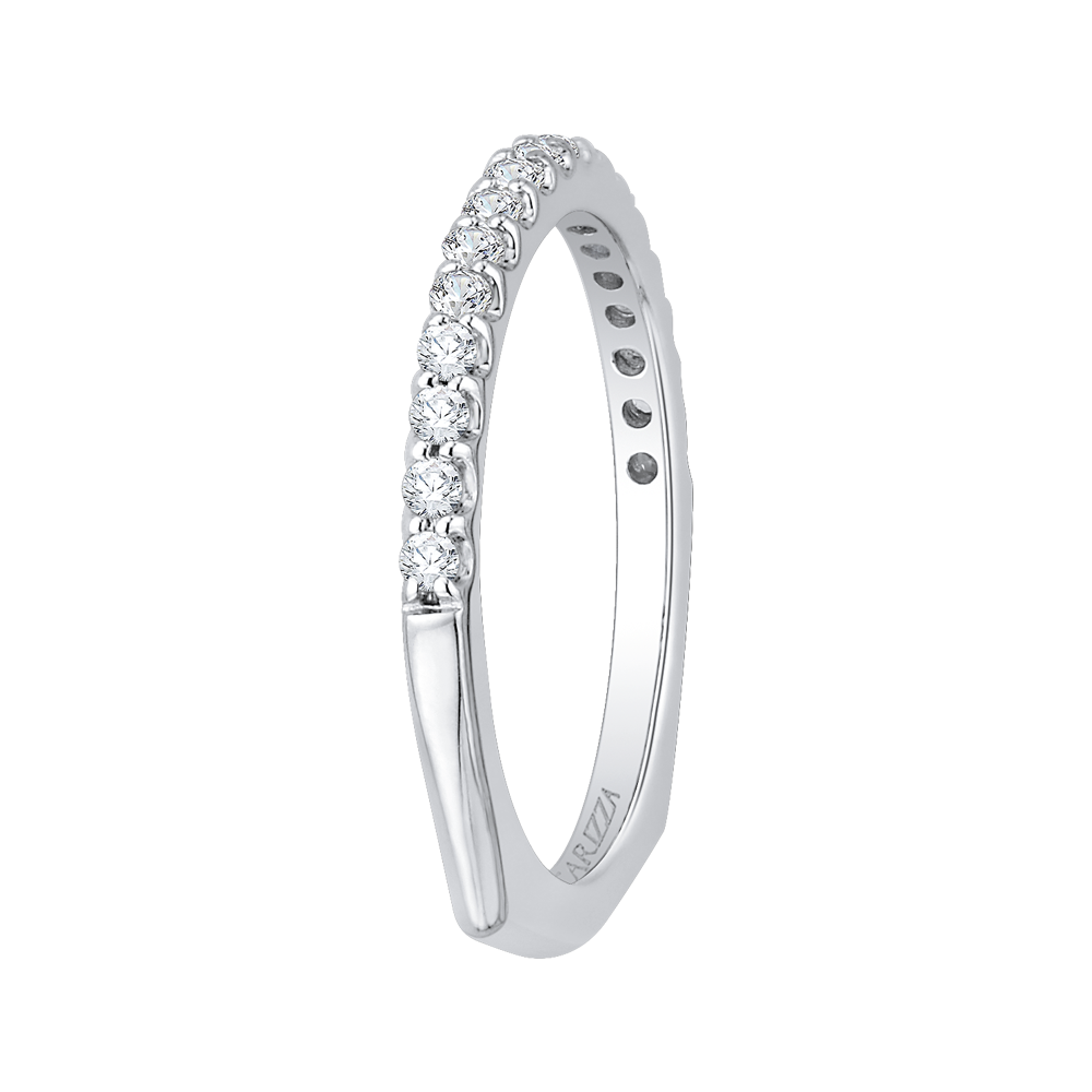 14K White Gold Round Diamond Half Eternity Wedding Band