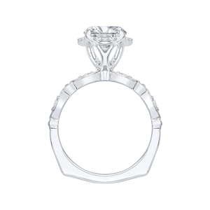 Round Diamond Engagement Ring In 14K White Gold (Semi Mount)