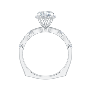 14K White Gold Round Diamond Engagement Ring (Semi Mount)