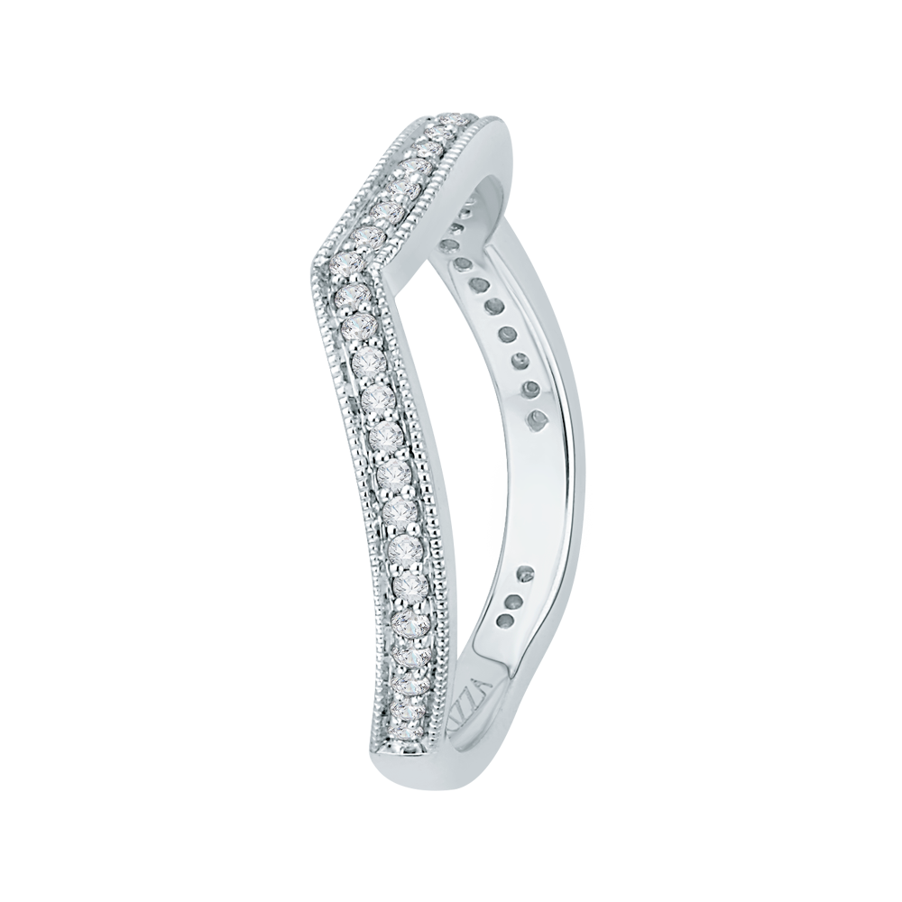 14K White Gold Round Diamond Wedding Band