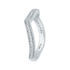 14K White Gold Round Diamond Wedding Band