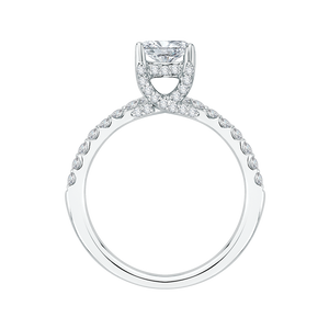 Round Diamond Engagement Ring In 14K White Gold (Semi Mount)