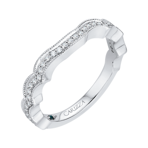 14K White Gold Round Diamond Wedding Band