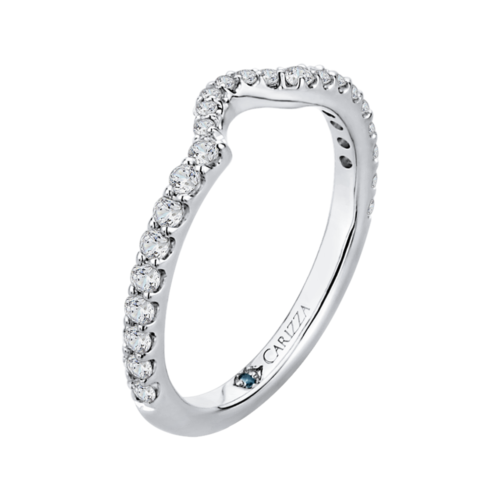 14K White Gold Diamond Wedding Band
