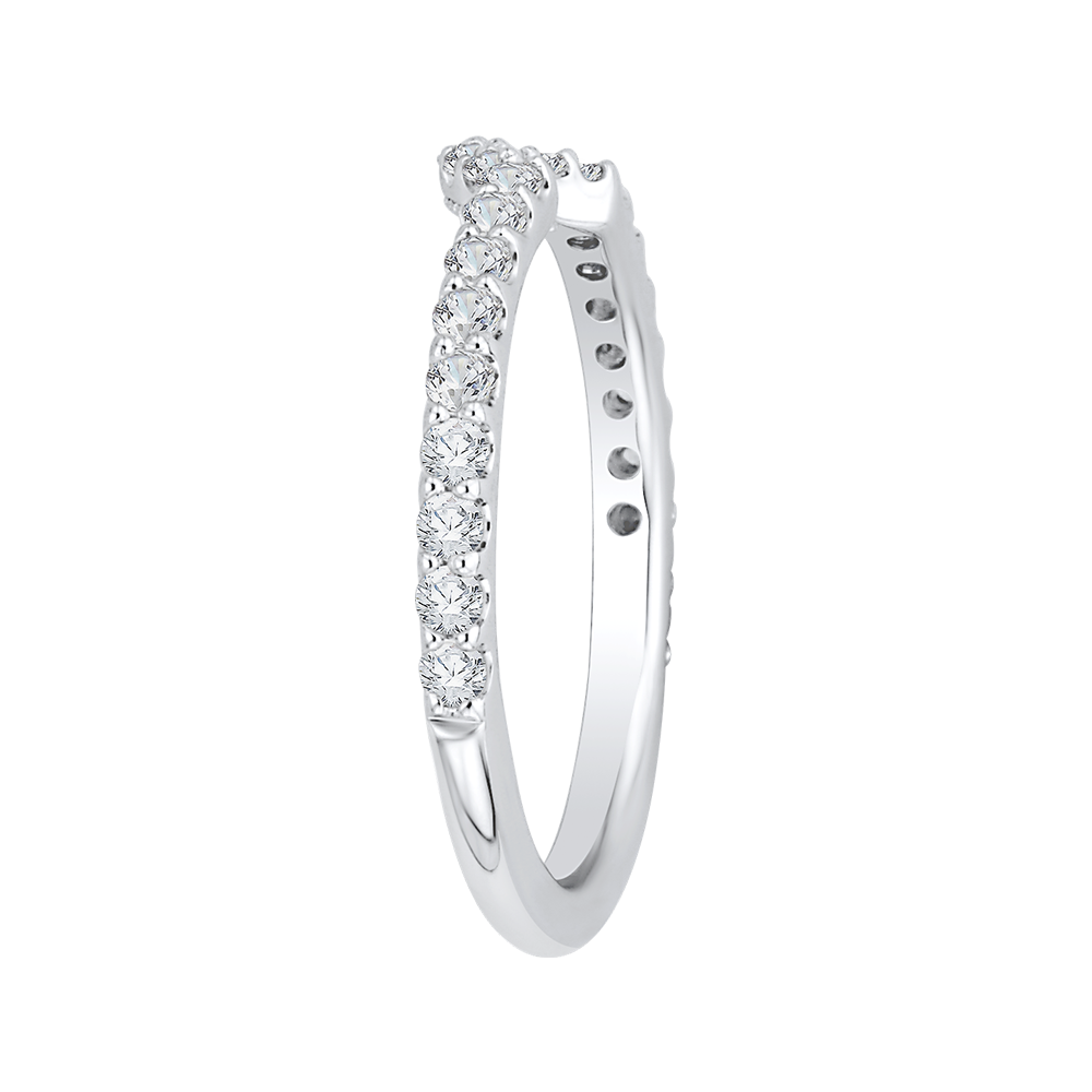14K White Gold Diamond Wedding Band