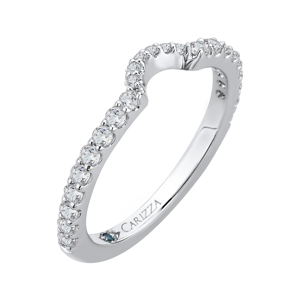 14K White Gold Diamond Wedding Band