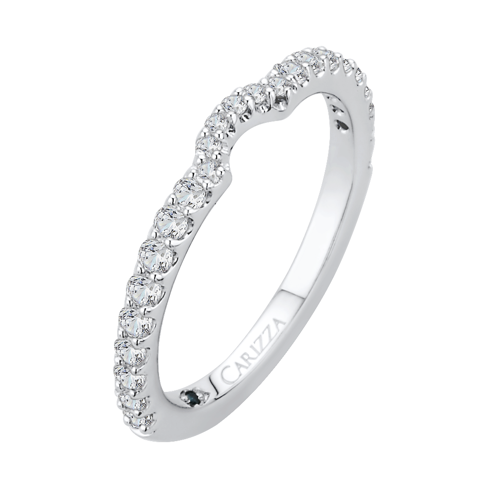 14K White Gold Round Diamond Wedding Band