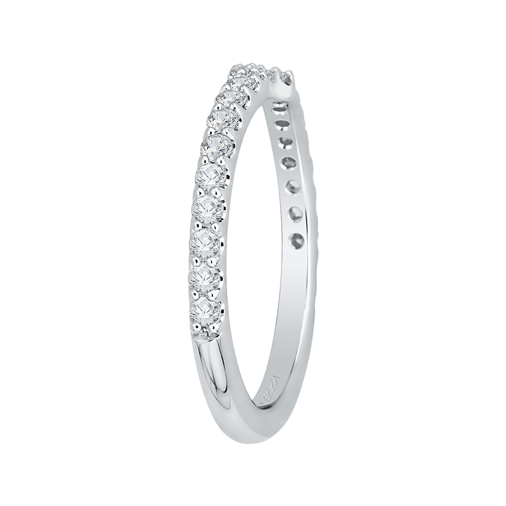 14K White Gold Round Diamond Wedding Band