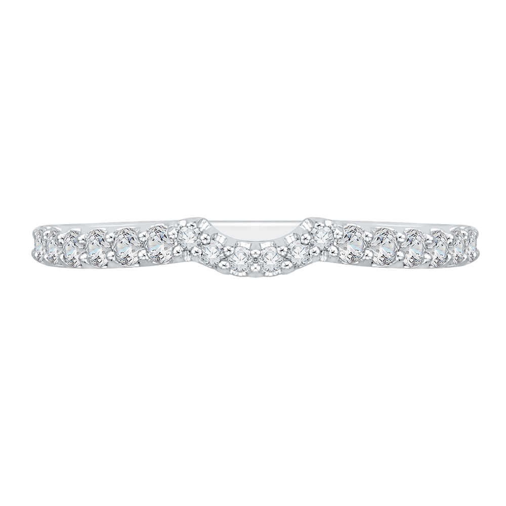 CA0120B-37W Bridal Jewelry Carizza White Gold Round Diamond Wedding Bands