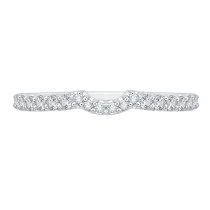 CA0120B-37W Bridal Jewelry Carizza White Gold Round Diamond Wedding Bands