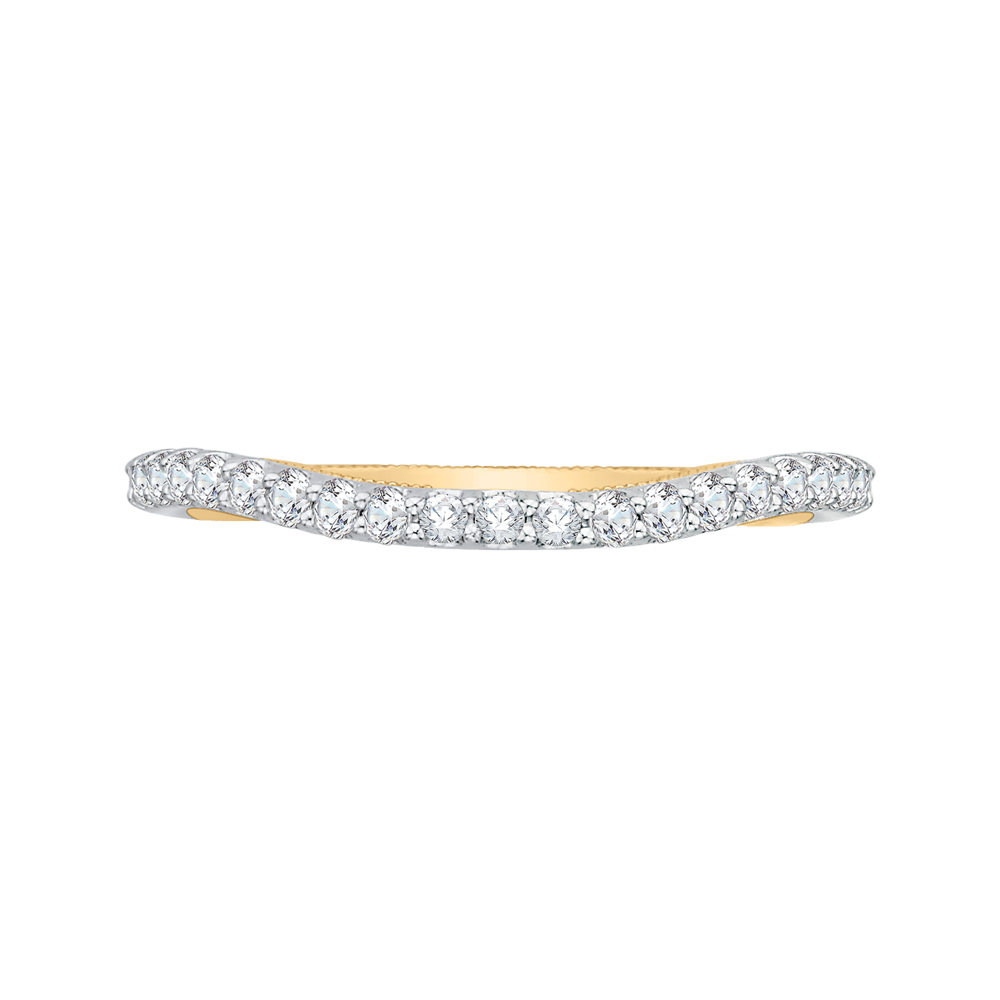 CA0123B-37WY Bridal Jewelry Carizza White Gold Rose Gold Yellow Gold Round Diamond Wedding Bands