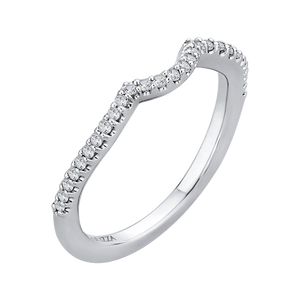 14K White Gold Round Diamond Half Eternity Wedding Band