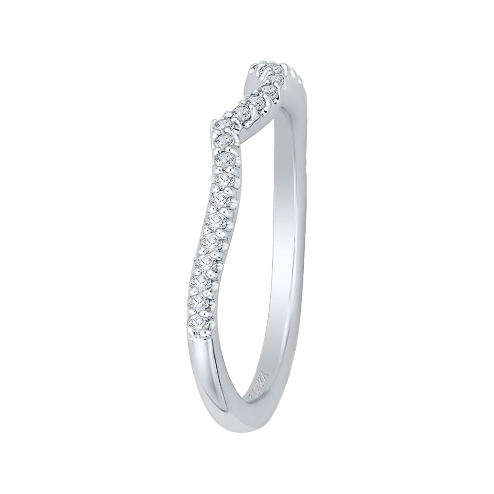 14K White Gold Round Diamond Half Eternity Wedding Band