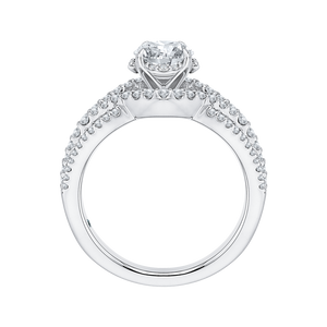 14K White Gold Round Diamond Engagement Ring with Split Shank (Semi Mount)