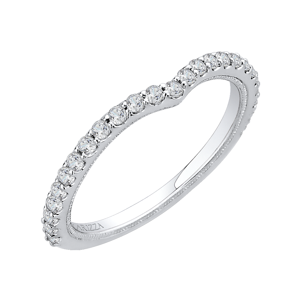 14K White Gold Round Diamond Wedding Band