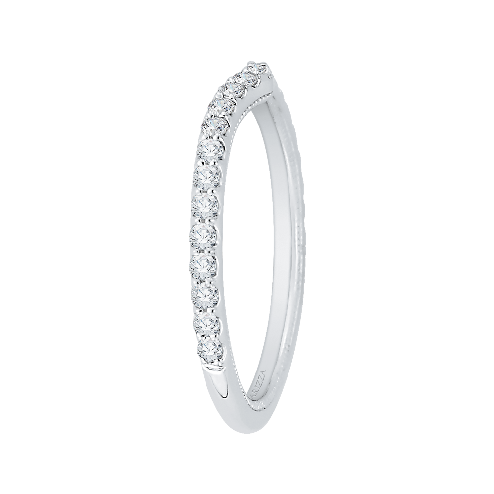 14K White Gold Round Diamond Wedding Band