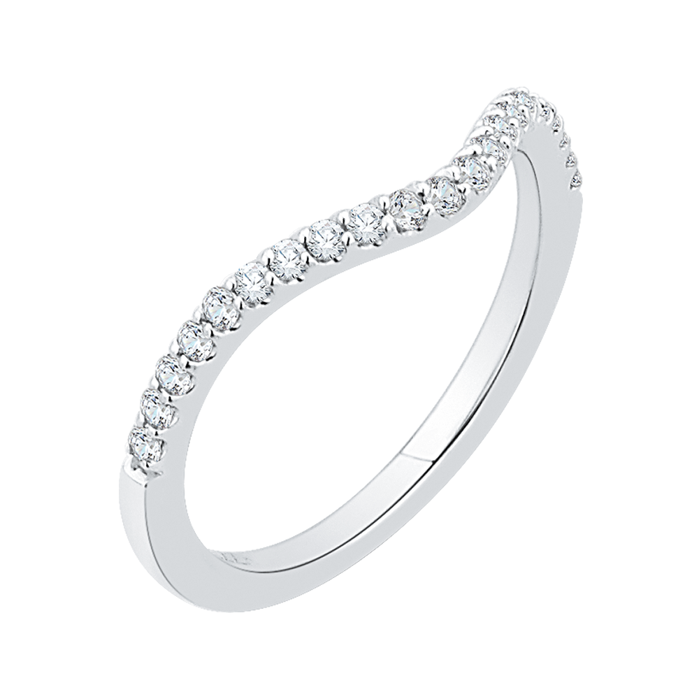 14K White Gold Round Diamond Wedding Band