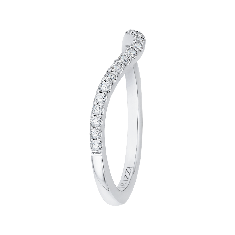 14K White Gold Round Diamond Wedding Band