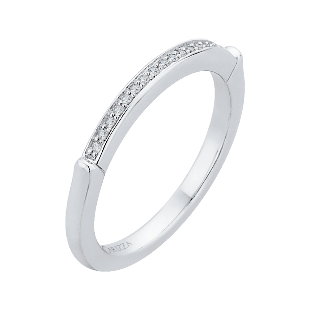 14K White Gold Round Diamond Wedding Band