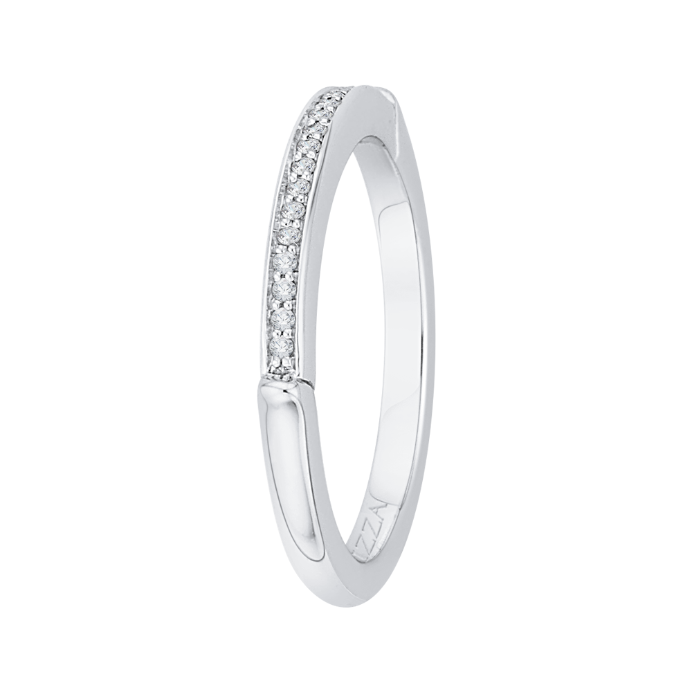 14K White Gold Round Diamond Wedding Band