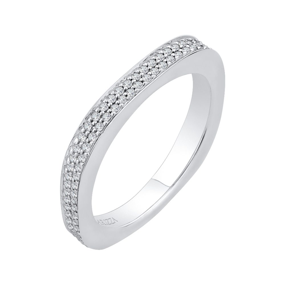 14K White Gold Round Diamond Wedding Band