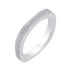 14K White Gold Round Diamond Wedding Band