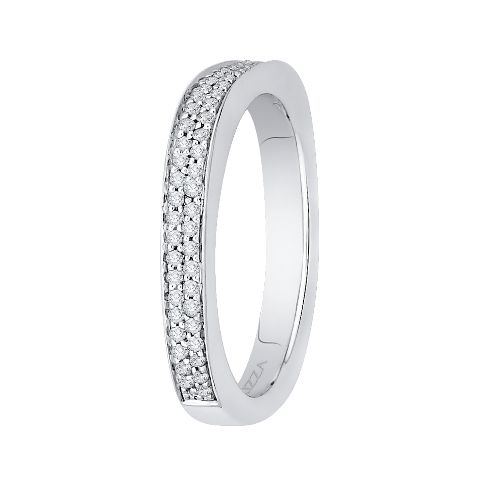 14K White Gold Round Diamond Wedding Band