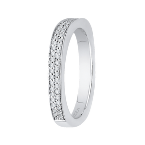 14K White Gold Round Diamond Wedding Band