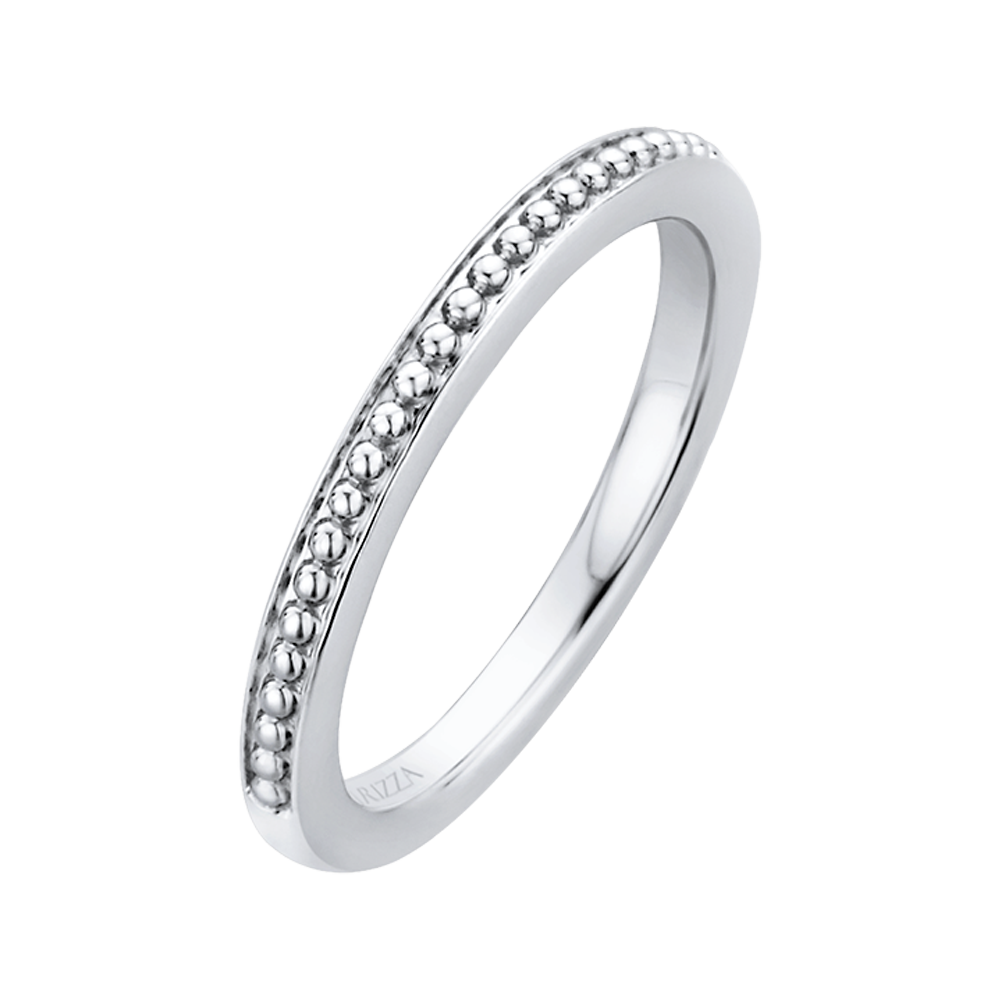 14K White Gold Plain Wedding Band