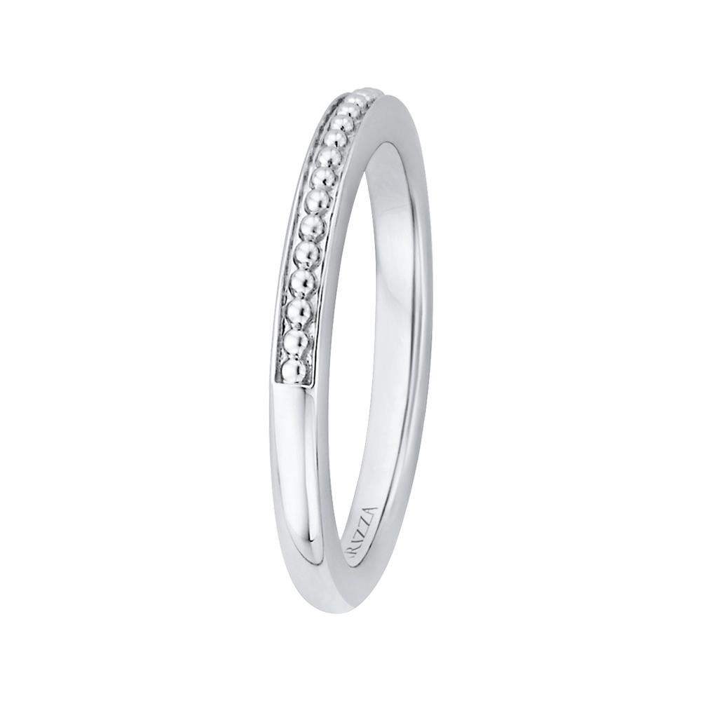 14K White Gold Plain Wedding Band