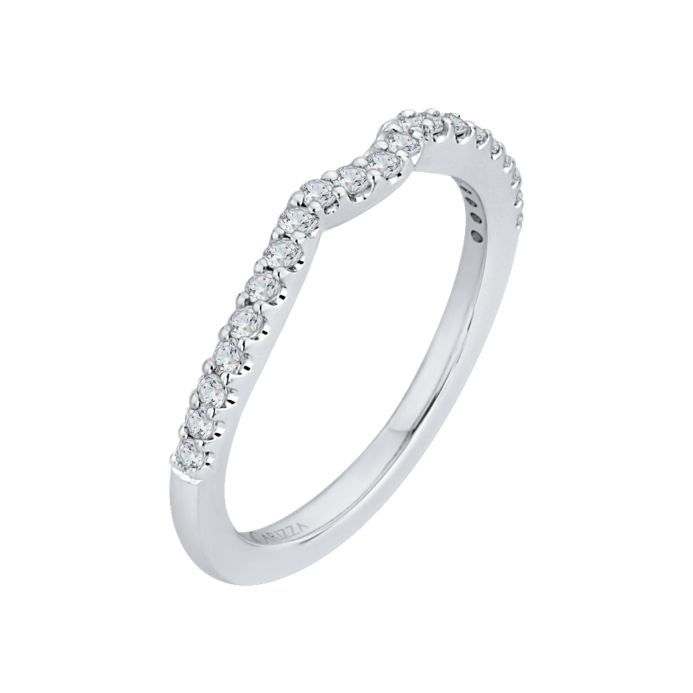 Round Diamond Half Eternity Wedding Band In 14K White Gold