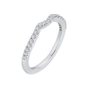 Round Diamond Half Eternity Wedding Band In 14K White Gold