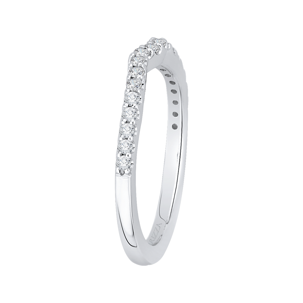 Round Diamond Half Eternity Wedding Band In 14K White Gold