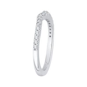 Round Diamond Half Eternity Wedding Band In 14K White Gold