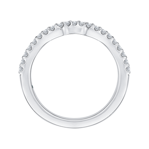 Round Diamond Half Eternity Wedding Band In 14K White Gold